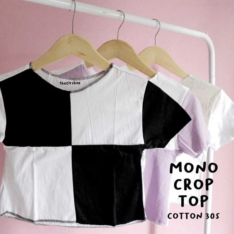 MONO CROP TOP/DRAGON CROP TOP/LINE CROP TOP COTTON 30s THECLRSHOP